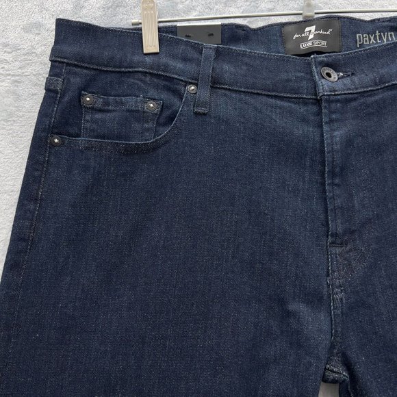 7 FOR ALL MANKIND Mens Luxe Sport Paxtyn Skinny Denim Jeans Sz 40 Blue NWT. 0065 - Picture 3 of 14